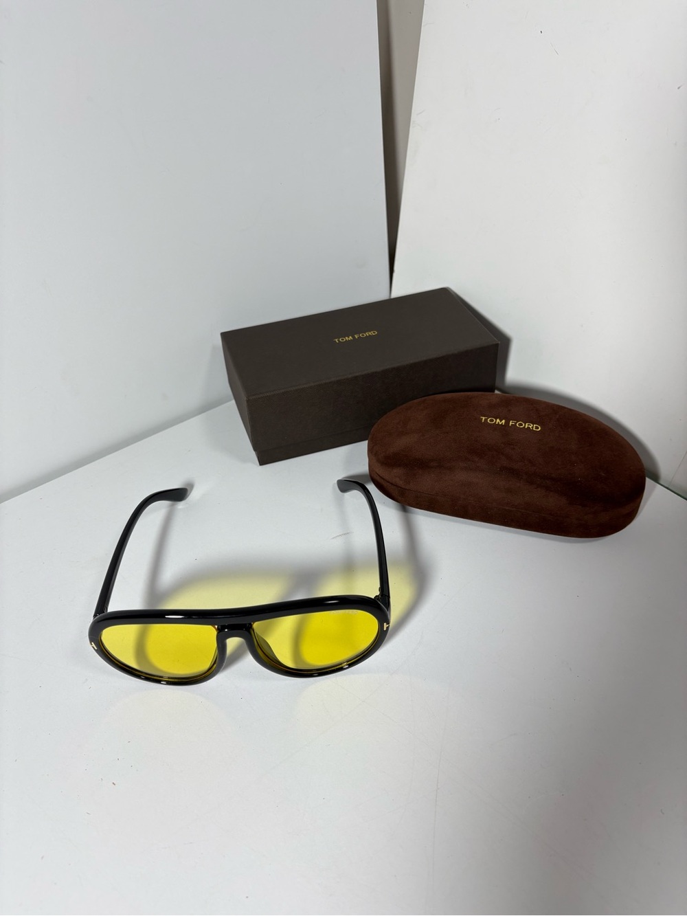 Tom Ford Black Sunglasses with Yellow Lenses